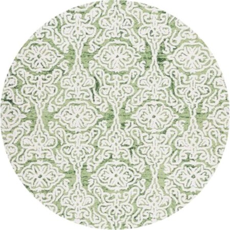 Safavieh 6 x 6 ft. Blossom Traditional Hand Tufted Round Rug; Green & Ivory BLM112Y-6R
